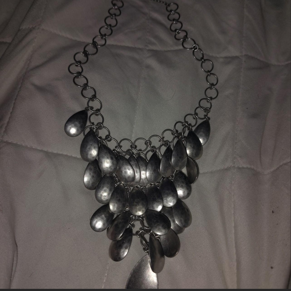 Ralph Lauren Silver Teardrop Cascade Necklace